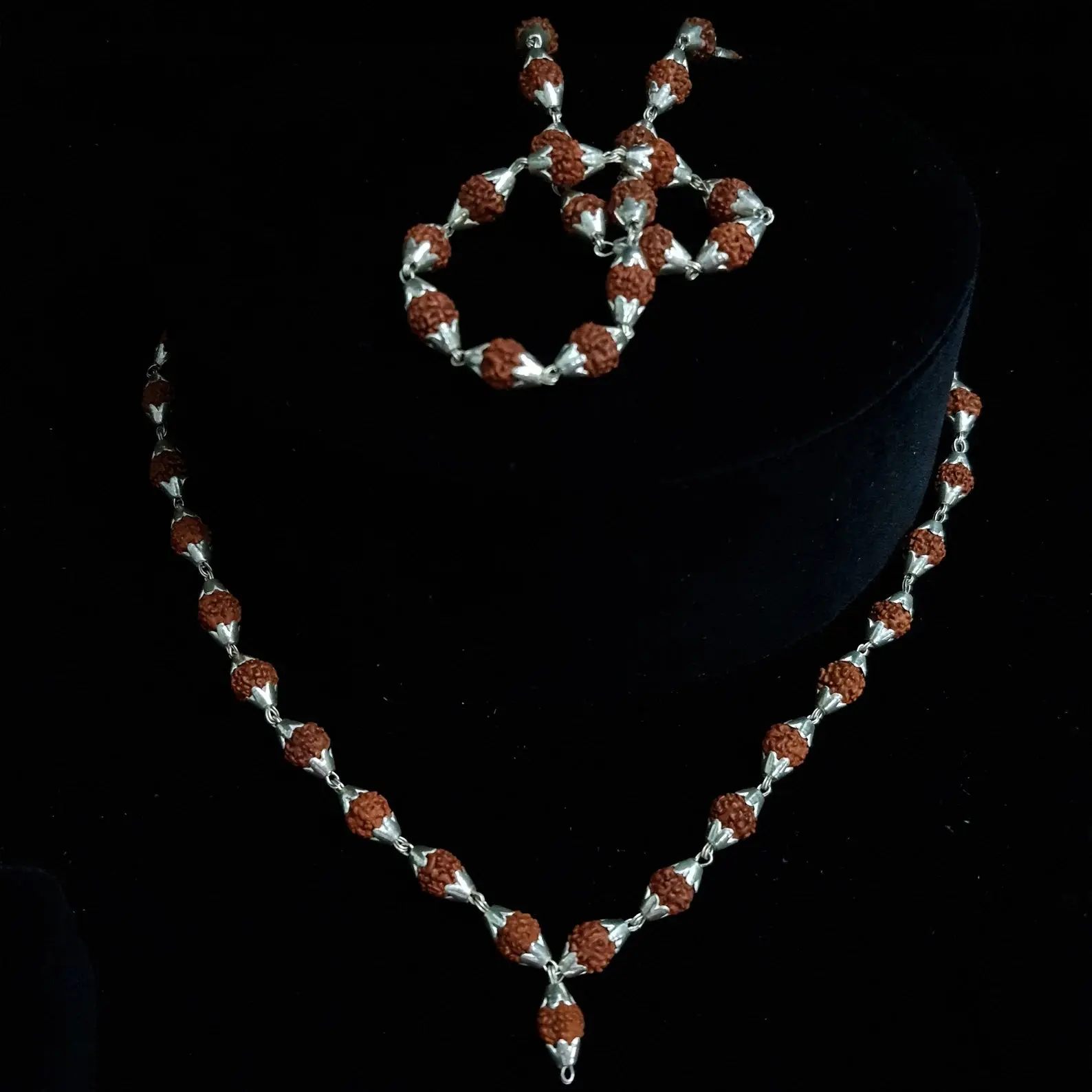 7 MUKHI RUDRAKSHA SILVER MALA CERTIFIED - Image 3