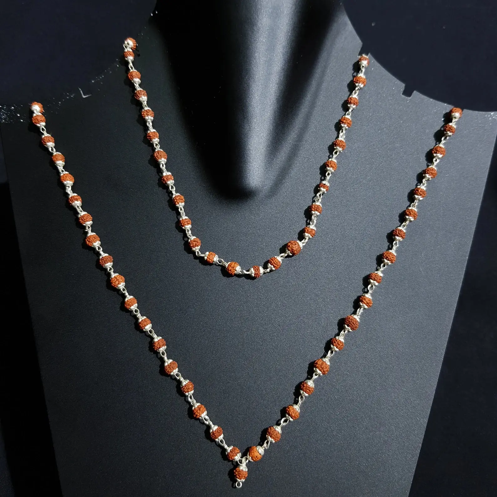 7 MUKHI RUDRAKSHA SILVER MALA CERTIFIED - Image 4