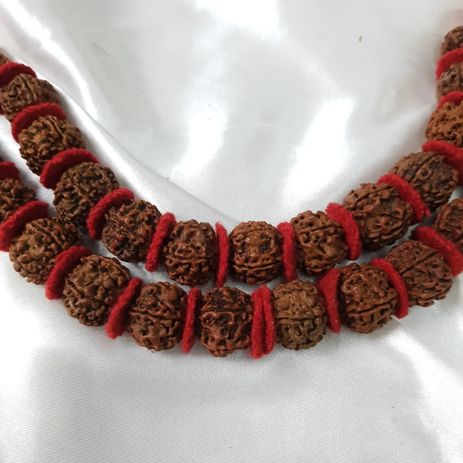 Certified Natural 5 Mukhi Kanthi Rudraksha 54+1 Big Size Beads Mala for Men Women - Image 6