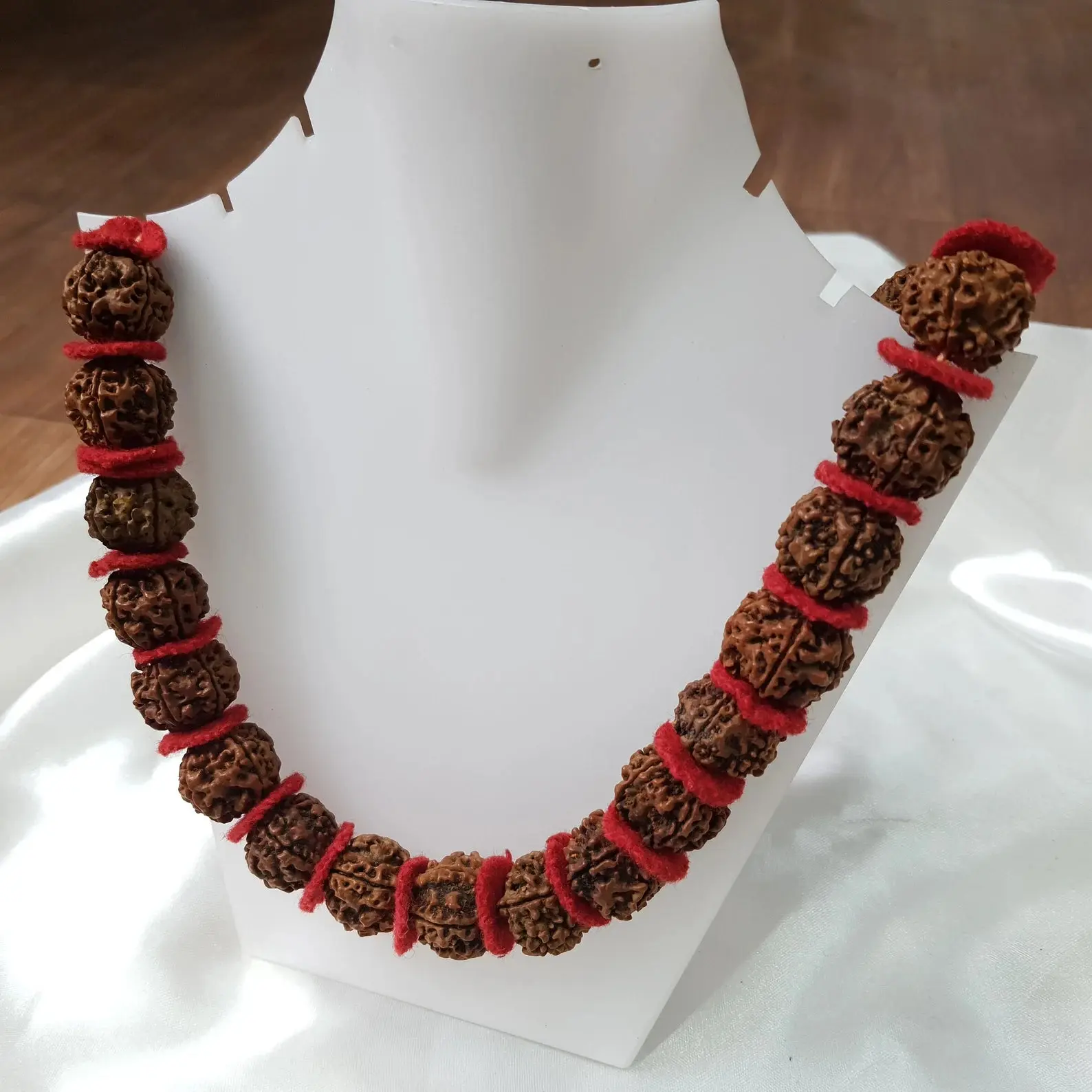 Certified Natural 5 Mukhi Kanthi Rudraksha 54+1 Big Size Beads Mala for Men Women - Image 7