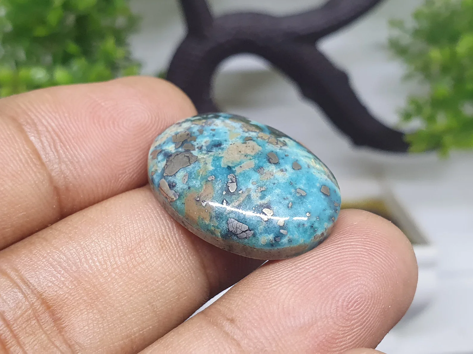 Certified Rare Natural Turquoise Irani Firoza Stone Premium Quality - Image 3