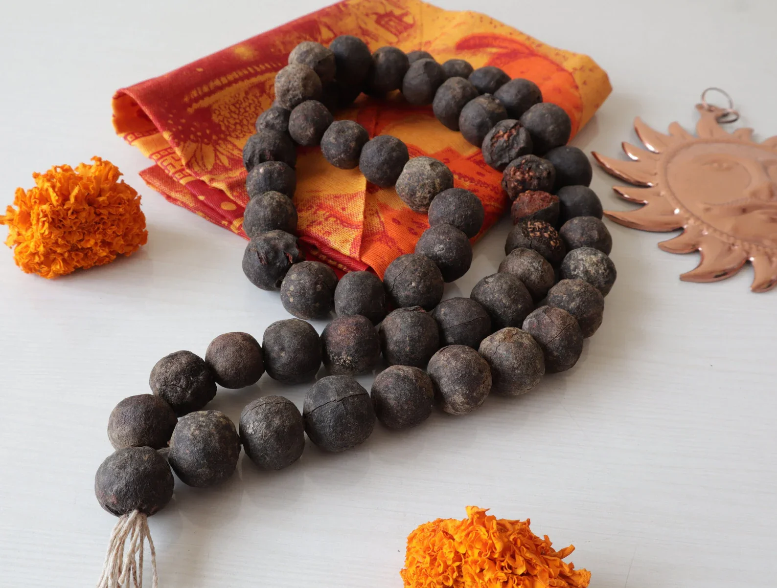 Natural Rudraksha Fruit Mala – 54/108 Beads for Meditation & Healing - Image 4