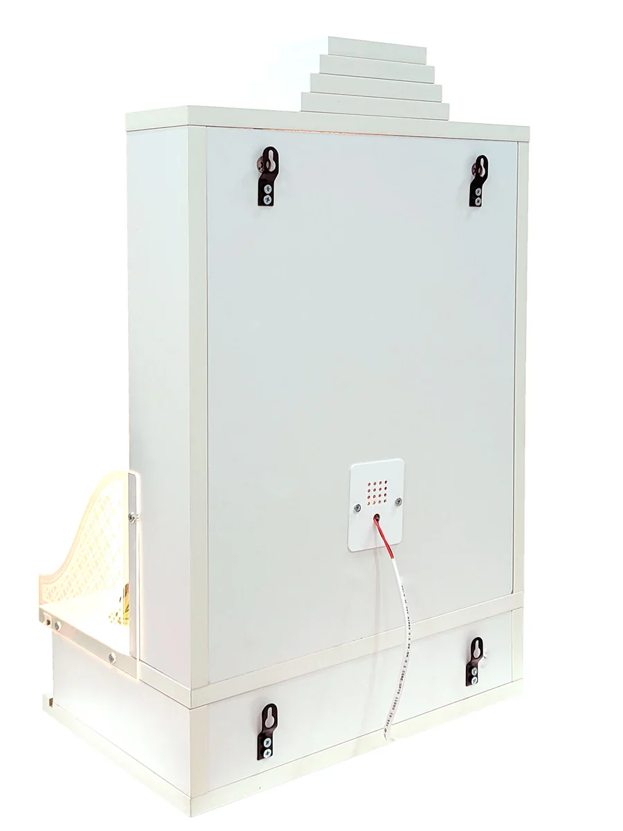 Rudracharms Wooden Wall Hanging Home Temple | Mandir for Home | Pooja Mandir | 6 Shelves, Drawer, Strip Lights - Image 8