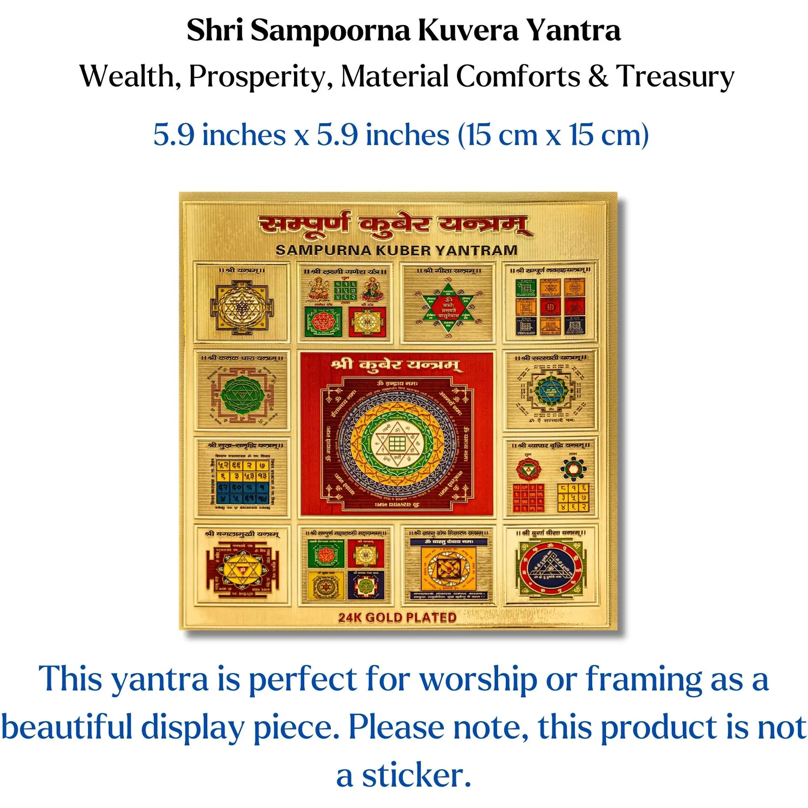 Shri Sampooran Kuber Yantra Yantram Amulet Activated Siddh Hindu Yantra Wealth Prosperity Material Comforts Treasure - Image 3